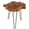 Stolik boczny WILD 50 cm – teak naturalny / lite drewno / industrialny / loft 38243
