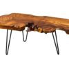 Stolik kawowy WILD 100 cm – lite drewno teak / metalowe nogi 38797
