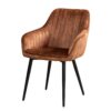 Krzesło TURIN z podłokietnikami – welur rust brown 46656