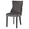 Krzesło CASTLE DELUXE – welur grey, pikowanie Chesterfield 45732