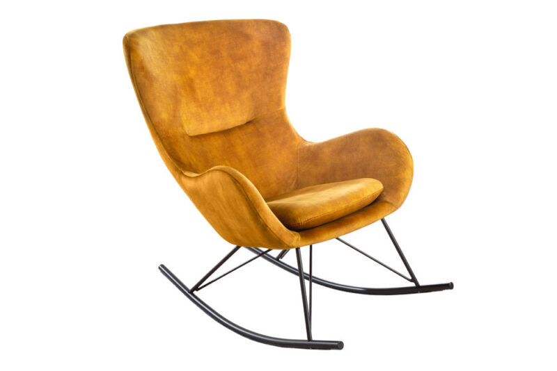 Fotel bujany SCANDINAVIA SWING – welur mustard yellow 43143