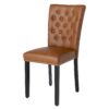 Krzesło CASTLE – ekoskóra cognac brown, pikowanie Chesterfield 44589
