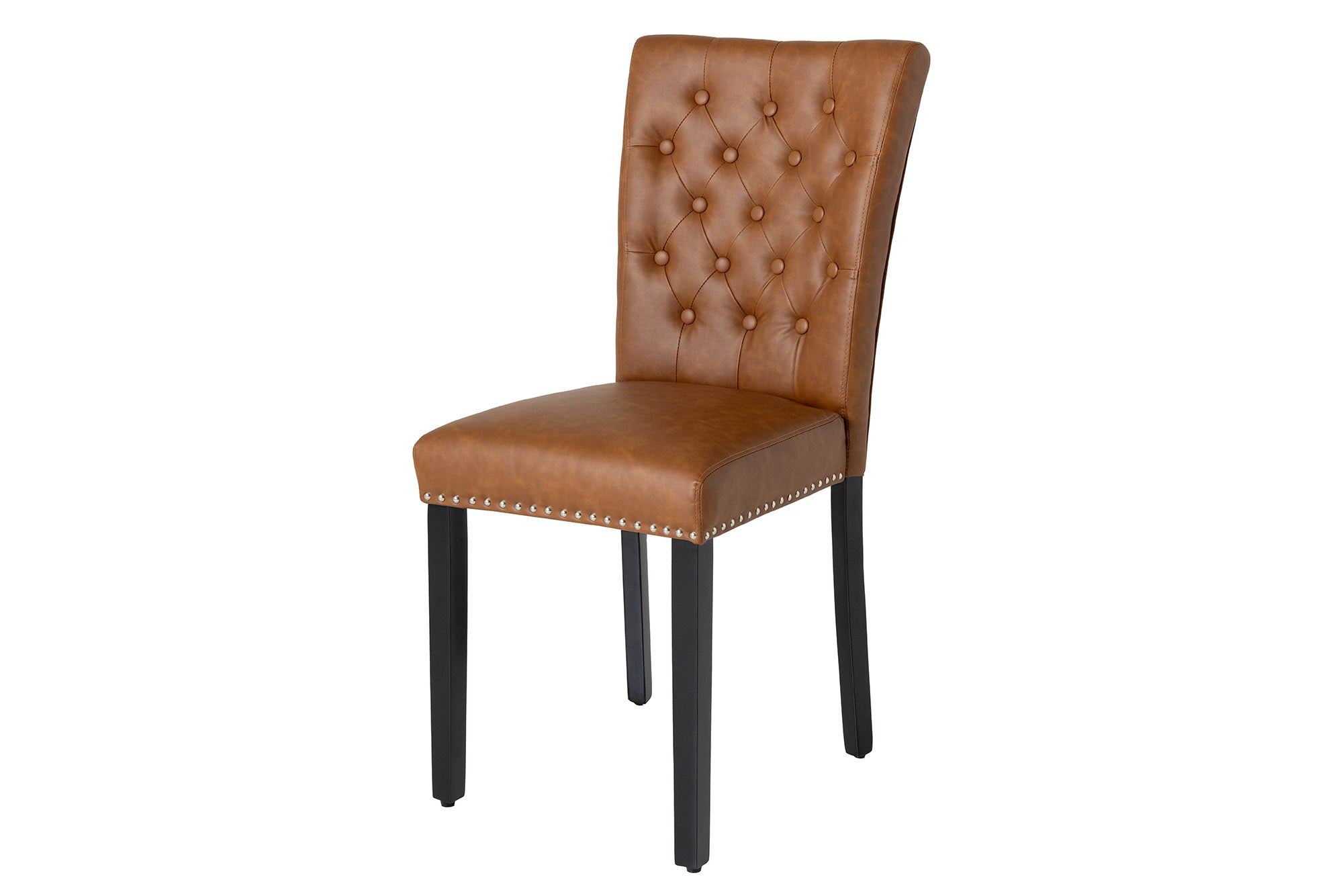 Krzesło CASTLE – ekoskóra cognac brown, pikowanie Chesterfield 44589 Krzesło CASTLE – ekoskóra cognac brown, pikowanie Chesterfield 44589