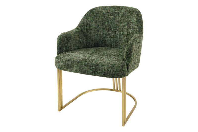 Krzesło EXTRAVAGANCIA z podłokietnikami – tkanina chenille green 45928