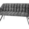 Ławka PAPILLON 165 cm – welur grey, czarne nogi 43881