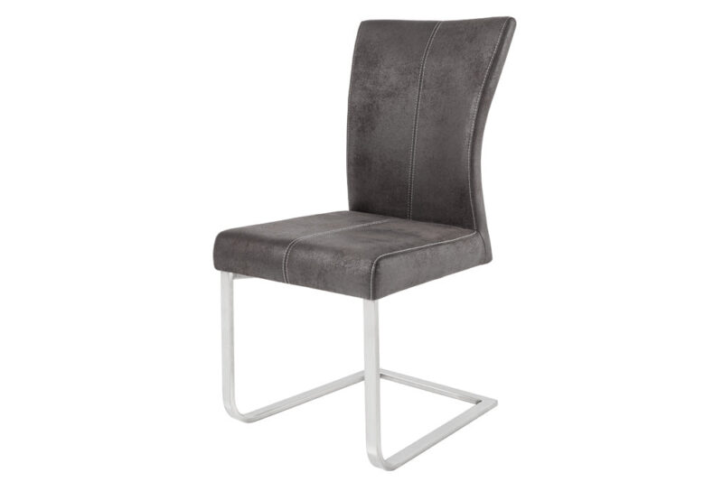 Krzesło na płozie SAMSON – mikrofibra grey 35768