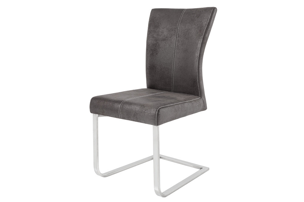 Krzesło na płozie SAMSON – mikrofibra grey 35768 Krzesło na płozie SAMSON – mikrofibra grey 35768