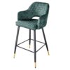 Hoker PARIS 76 cm – welur teal, dekoracyjne pikowanie 42294