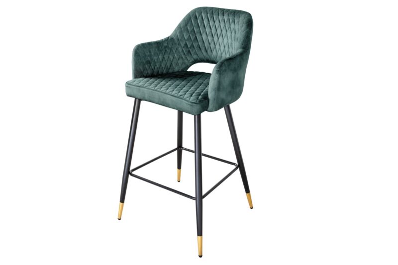 Hoker PARIS 76 cm – welur teal, dekoracyjne pikowanie 42294