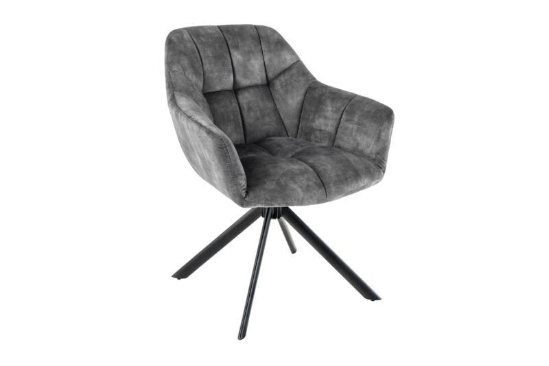 Krzesło obrotowe PAPILLON 180° – welur grey 43196