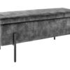 Ławka skrzynia LOFT 100 cm – welur grey, ze schowkiem 44328
