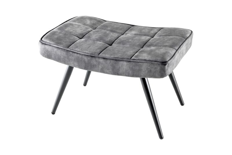 Stołek SCANDINAVIA 40 cm – welur grey, naturalne nogi bukowe 44026