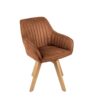 Fotel obrotowy LIVORNO 180° – elegancki brązowy welur 46657