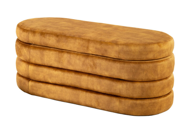 Ławka skrzynia VOQUE 115 cm – welur mustard yellow 46690