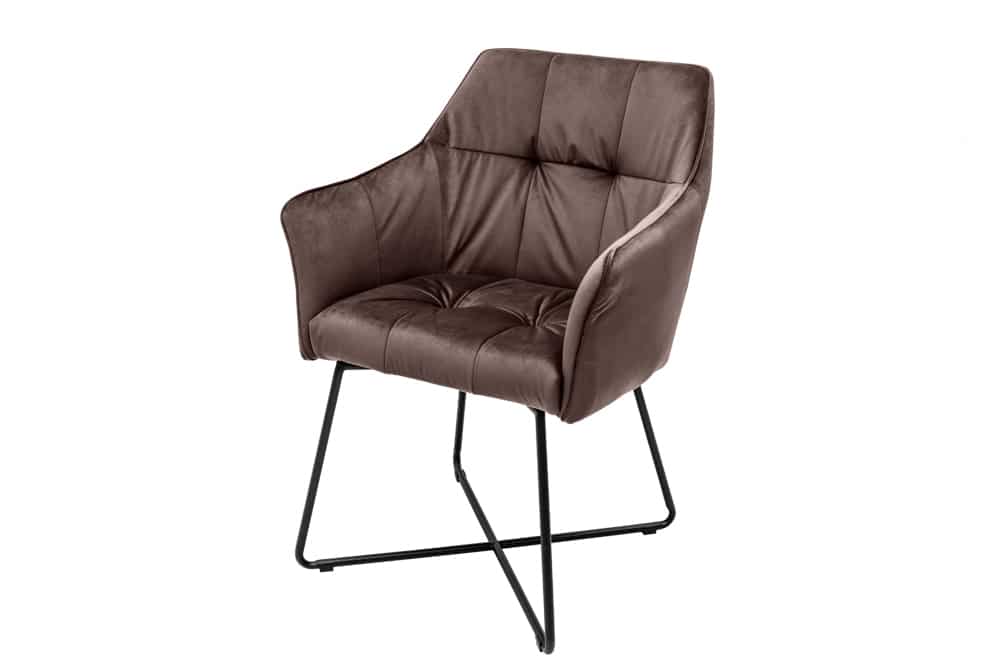 Krzesło LOFT z podłokietnikami – welur taupe brown 42473 Krzesło LOFT z podłokietnikami – welur taupe brown 42473