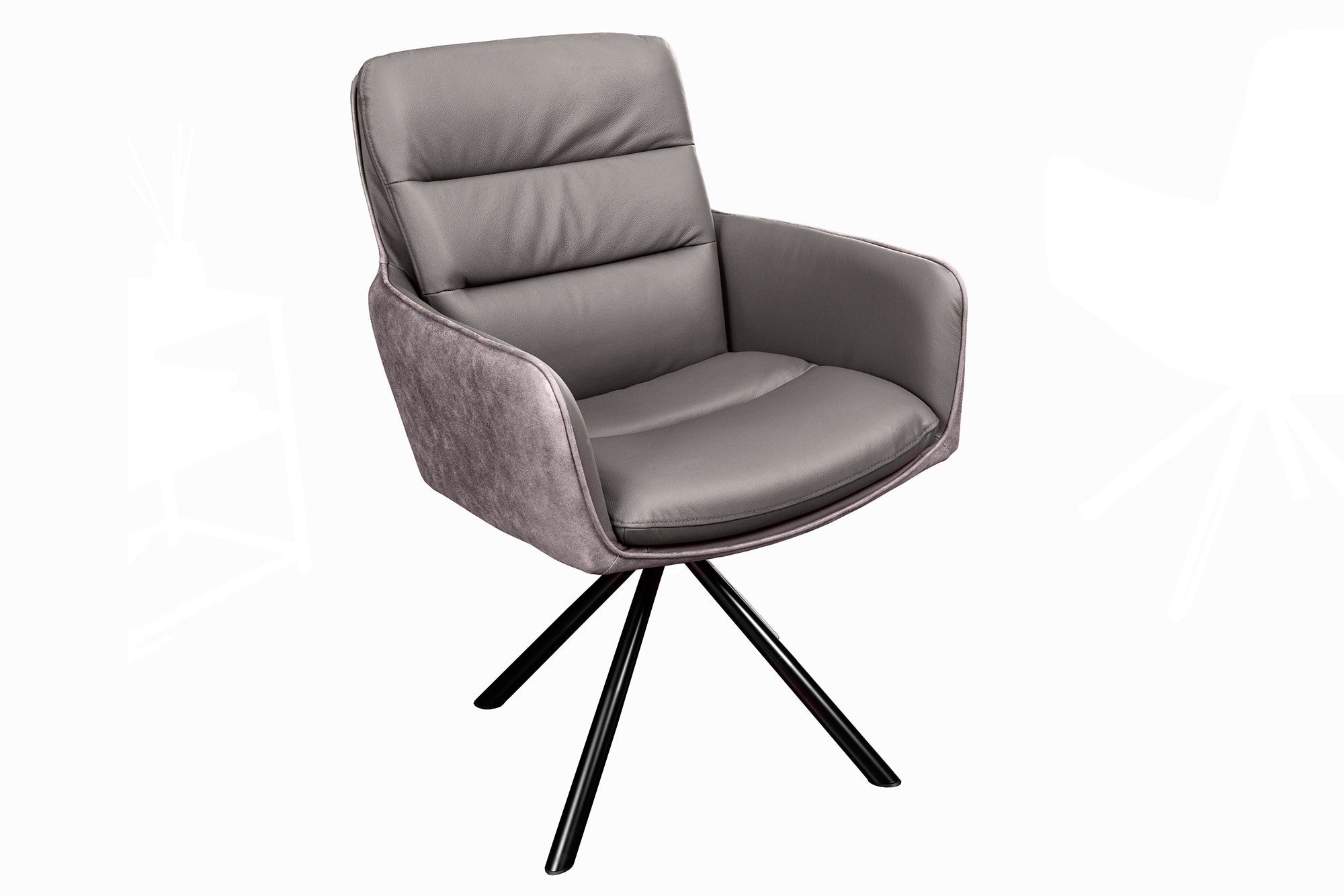 Krzesło obrotowe BIG GEORGE 360° – skóra naturalna i mikrofibra taupe 43635 Krzesło obrotowe BIG GEORGE 360° – skóra naturalna i mikrofibra taupe 43635
