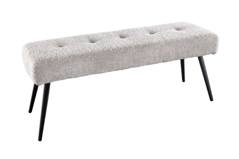 Ławka BOUTIQUE 100 cm – tkanina bouclé champagne greige 44246
