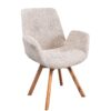 Krzesło obrotowe BALTIC z podłokietnikami – tkanina bouclé beige 44199