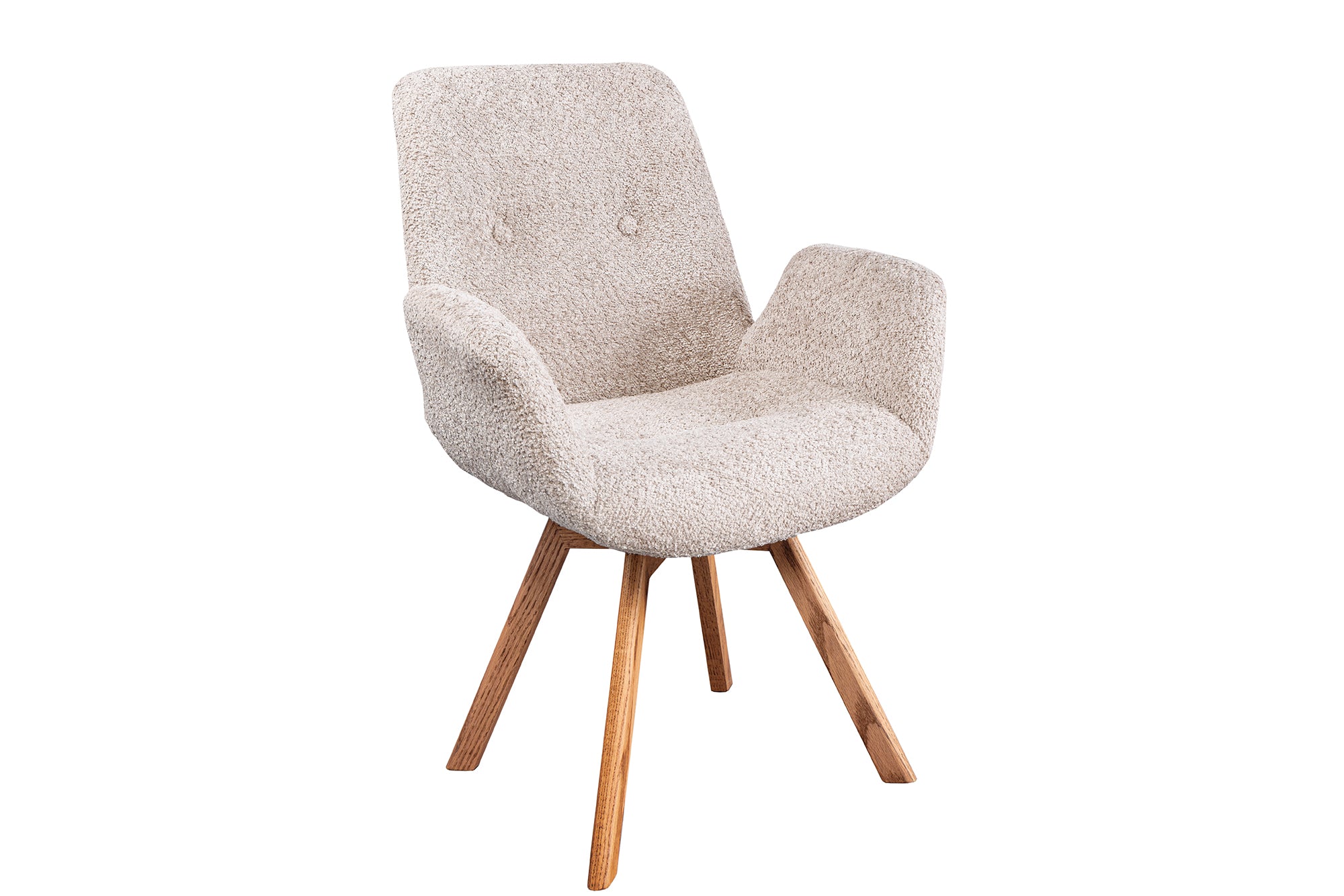 Krzesło obrotowe BALTIC z podłokietnikami – tkanina bouclé beige 44199 Krzesło obrotowe BALTIC z podłokietnikami – tkanina bouclé beige 44199