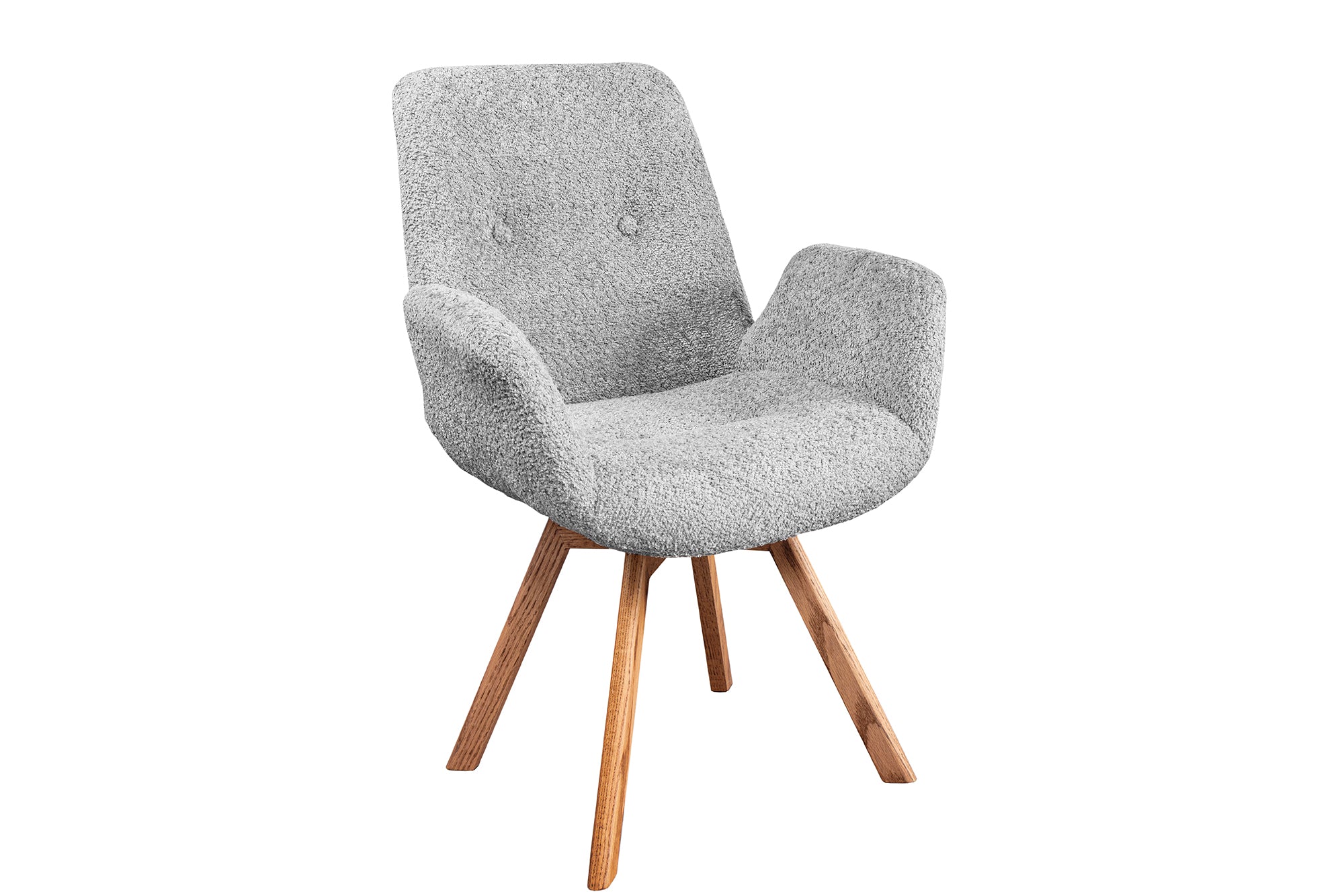 Krzesło obrotowe BALTIC z podłokietnikami – tkanina bouclé grey 44200 Krzesło obrotowe BALTIC z podłokietnikami – tkanina bouclé grey 44200