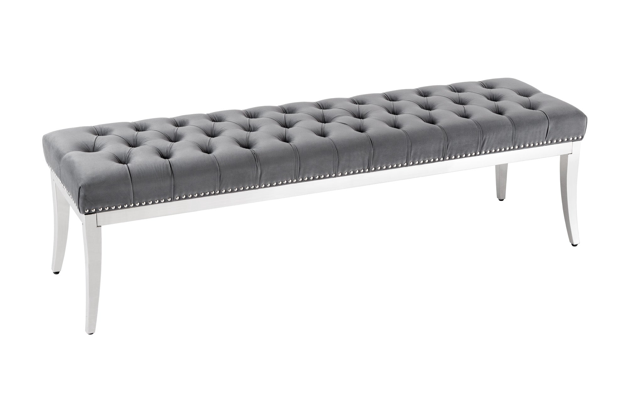 Ławka tapicerowana Chesterfield 164 cm – pikowane siedzisko, ozdobne nity 43212 Ławka tapicerowana Chesterfield 164 cm – pikowane siedzisko, ozdobne nity 43212