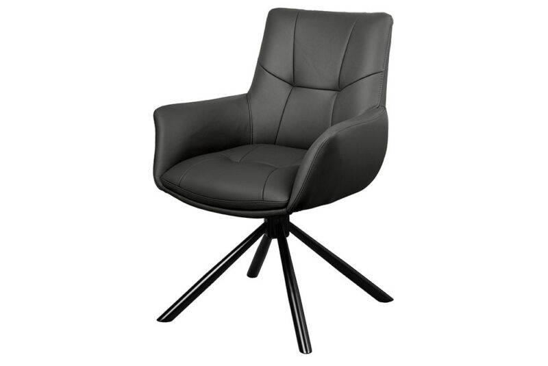 Krzesło obrotowe SIGNATURE 360° z podłokietnikami – skóra black 47469