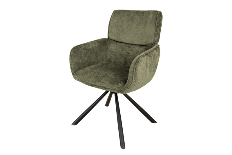 Krzesło obrotowe UNIQUE 180° – tkanina chenille green 46320