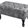 Podnóżek CHESTERFIELD – welur grey, styl antique look 43521