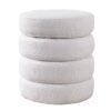 Stołek VOQUE 50 cm – tkanina bouclé creamy white, ze schowkiem 43524