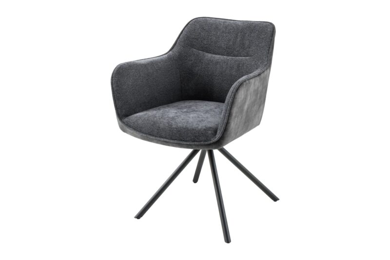 Krzesło obrotowe VERONA z podłokietnikami – welur dark grey 44155