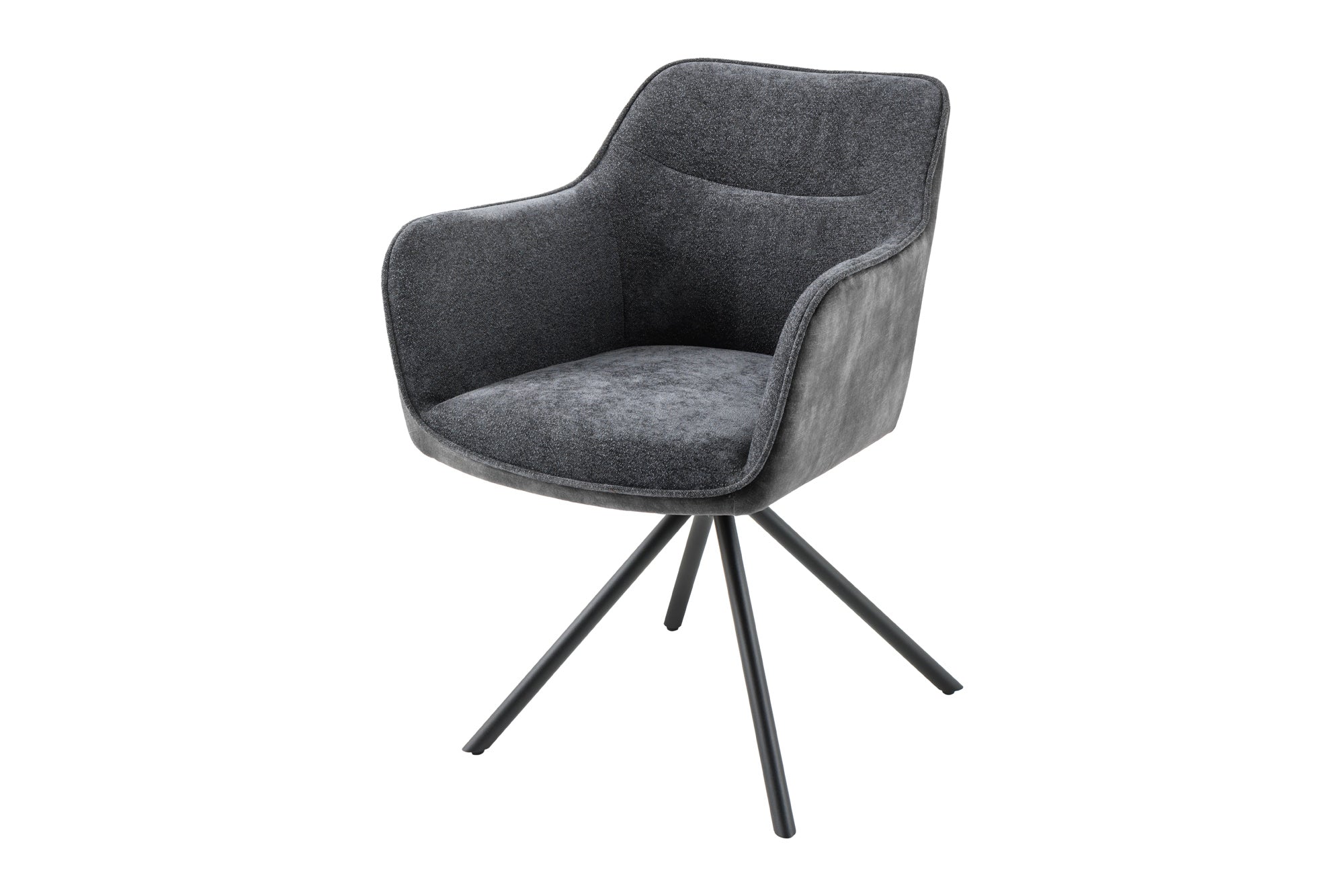 Krzesło obrotowe VERONA z podłokietnikami – welur dark grey 44155 Krzesło obrotowe VERONA z podłokietnikami – welur dark grey 44155