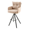 Hoker obrotowy BIG GEORGE z podłokietnikami – welur champagne beige 44718