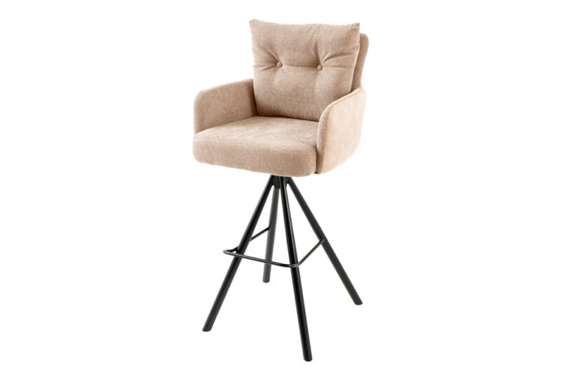 Hoker obrotowy BIG GEORGE z podłokietnikami – welur champagne beige 44718