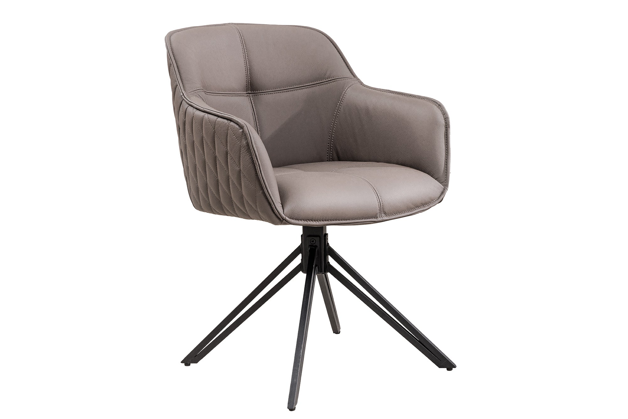Krzesło obrotowe EUPHORIA 180° z podłokietnikami – skóra taupe 45862 Krzesło obrotowe EUPHORIA 180° z podłokietnikami – skóra taupe 45862