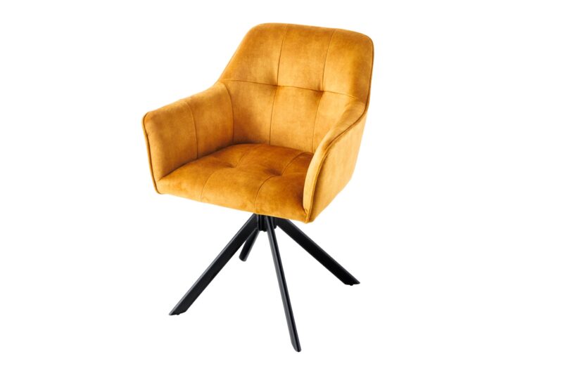 Krzesło obrotowe LOFT 180° – welur mustard yellow 42392