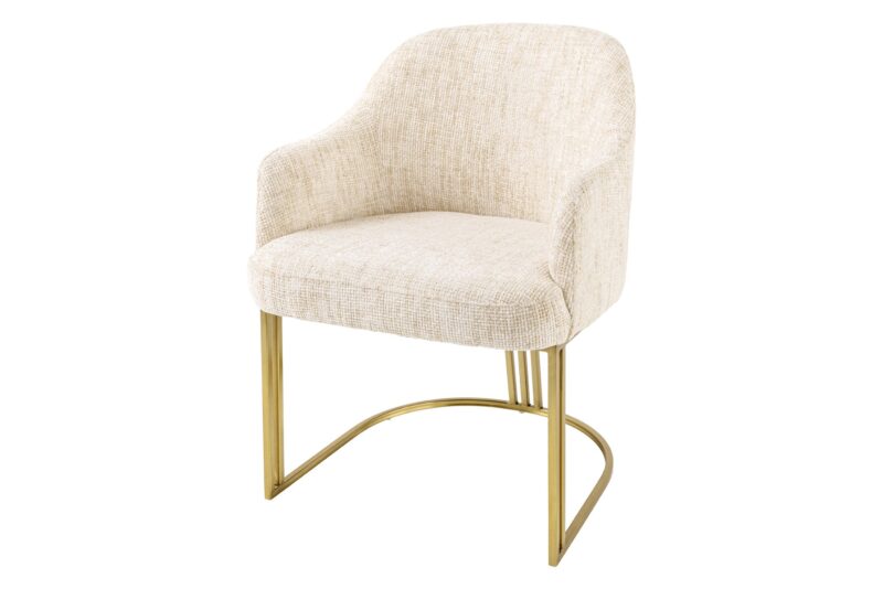 Krzesło EXTRAVAGANCIA z podłokietnikami – tkanina chenille beige 45927