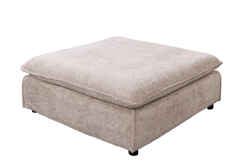 Pufa HEAVEN 100 cm – tkanina bouclé champagne beige 44186