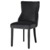 Krzesło CASTLE DELUXE – welur black, pikowanie Chesterfield 45733
