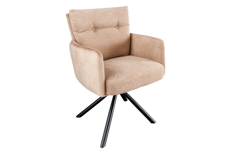 Fotel obrotowy BIG GEORGE z podłokietnikami –welur champagne beige 43850