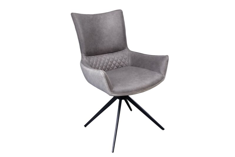 Krzesło obrotowe ALPINE z podłokietnikami – mikrofibra grey / 43720