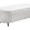 Ławka skrzynia VOQUE 110 cm – tkanina bouclé white, ze schowkiem 45255
