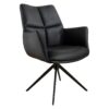 Fotel obrotowy PAPILLON 360° z podłokietnikami – skóra black 45184