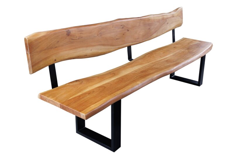 Ławka MAMMUT 200 cm z oparciem – drewno akacjowe honey finish 46154