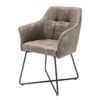 Krzesło LOFT z podłokietnikami – tkanina strukturalna vintage taupe 42475