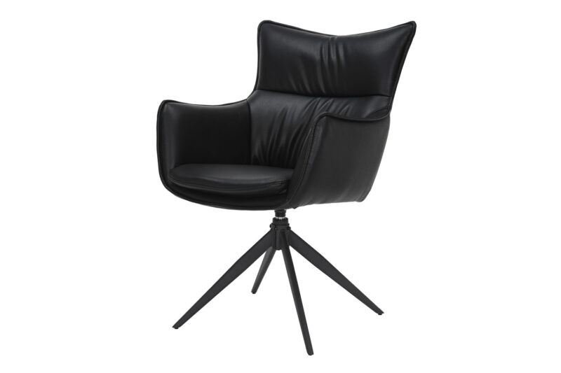 Krzesło obrotowe VOGUE 360° z podłokietnikami – ekoskóra black 47708