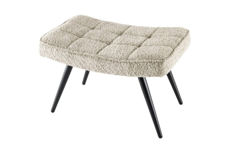 Stołek SCANDINAVIA 40 cm – tkanina bouclé champagne greige 44028
