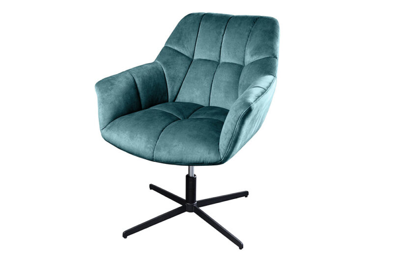 Fotel obrotowy PAPILLON 360° – welur teal / petrol 47473