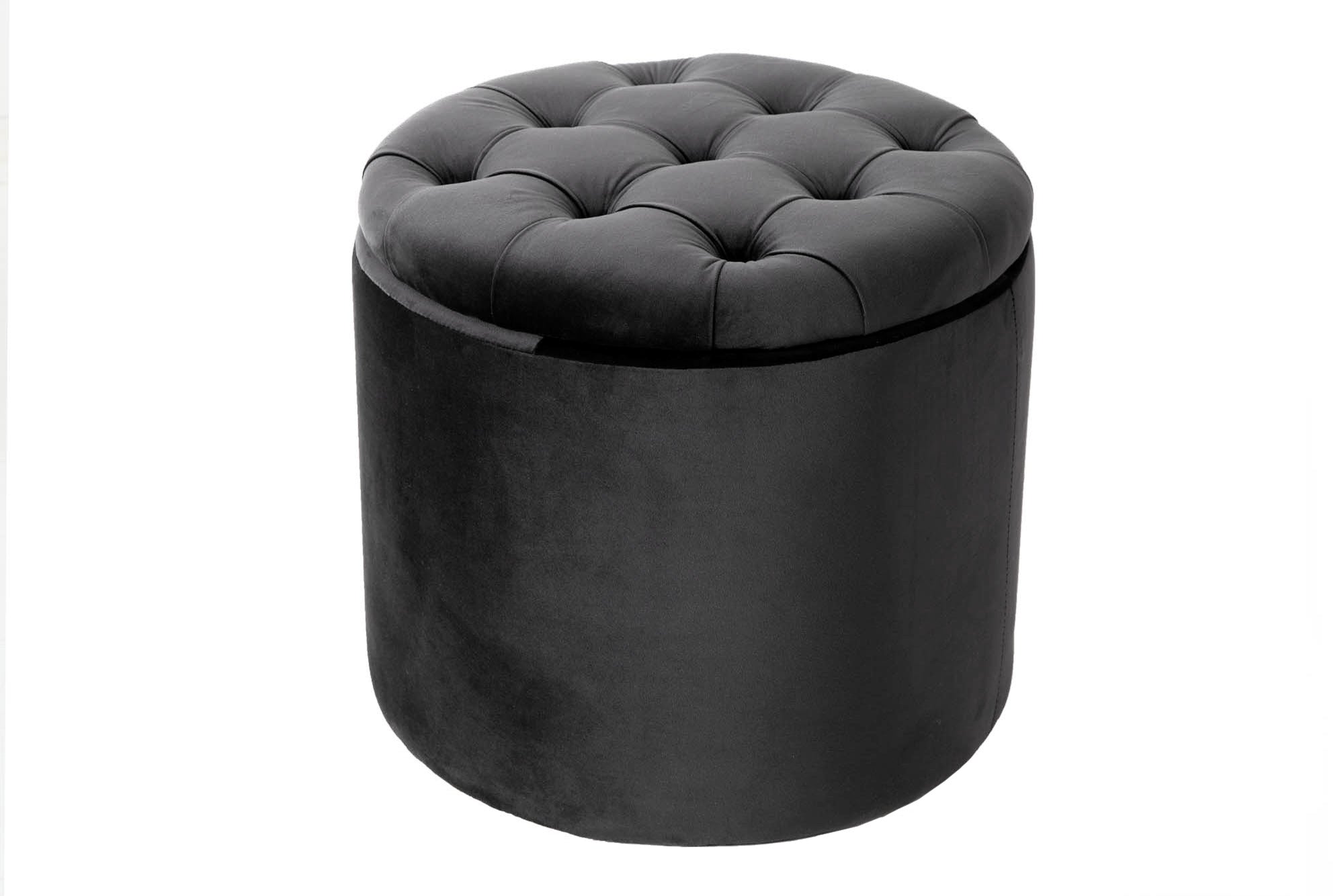 Stołek MODERN BAROCK STORAGE 50 cm – welur grey 44747 Stołek MODERN BAROCK STORAGE 50 cm – welur grey 44747