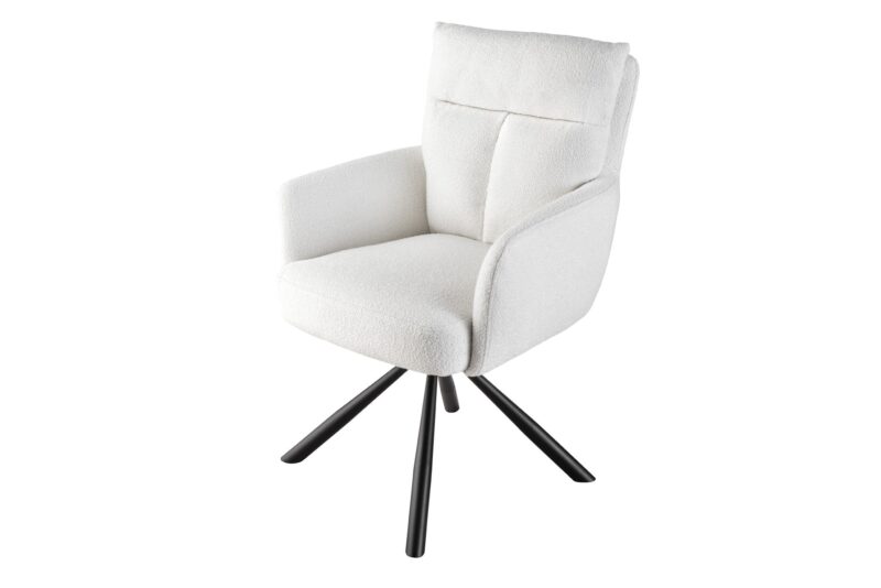 Krzesło obrotowe BIG GEORGE 360° – tkanina bouclé white 42420