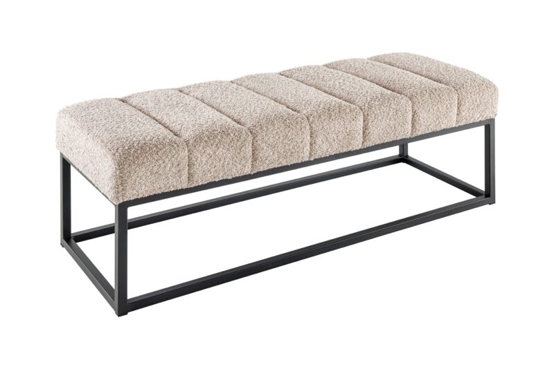 Ławka PETIT BEAUTÉ 110 cm – tkanina bouclé champagne greige 44269